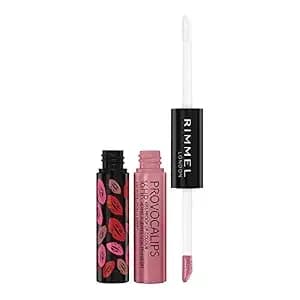 Rimmel London Provocalips 16hr Kiss-Proof Lip Color - Two-Step Liquid Lipstick To Lock In Color And Shine - 430 Wish Upon A Berry, .14 Fl.Oz.