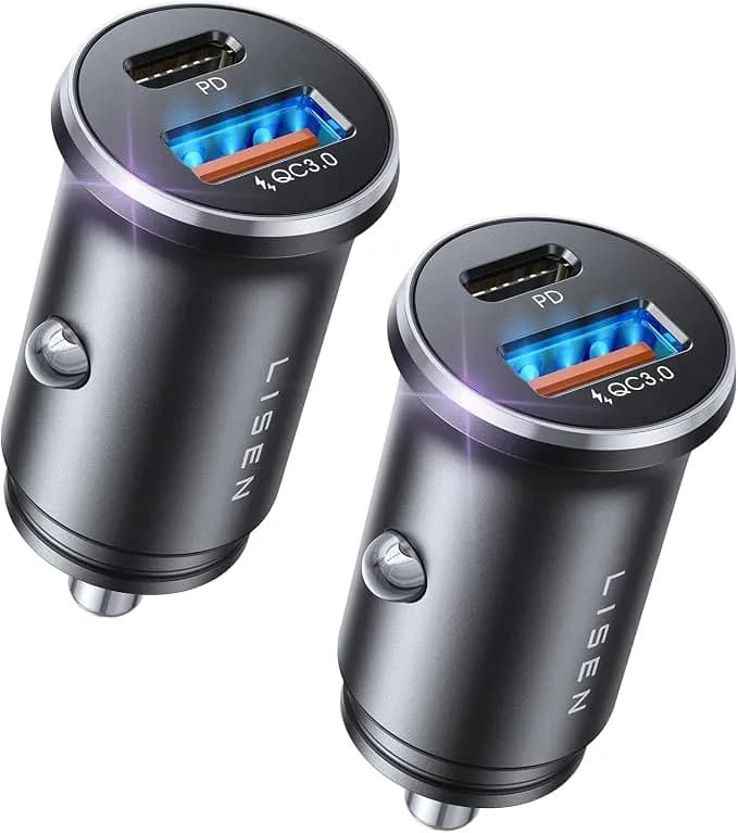Lisen Car Charger Usb C, 69w Cigarette Lighter Usb Charger Adapter, 2 Pack - Car Accessories Gifts For Men, Usbc Cars Fast Charging Adapter Usbc Type C 12v Plug, For Iphone 17 Pro Max 16 15 14 13 12
