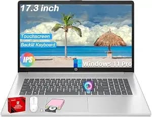 Hp 17 Touchscreen Laptop Computer, Amd Ryzen 5 7430u, 20gb Ram, 1tb Ssd, Backlit Keyboard, 17.3 Inch Large Anti-Glare Display, Wi-Fi 6, Ai Copilot, Windows 11 Pro, Business & Student Computer