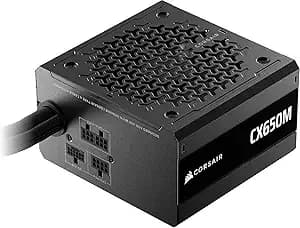 Corsair cx650m (2025) Semi Modular Atx 3.1 Pcie 5.1 Low-Noise 650w Power Supply With 12v-2x6 Cable – Cybenetics Bronze Efficiency, Llc Topology, 105°C Capacitors – Black