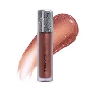 Fitglow Beauty Lip Colour Serum, Beach Glow, 10g - Hydrating Lip Gloss, Plumping Anti-Aging Lip Treatment, Natural Shine With Pomegranate Sterols & Collagen