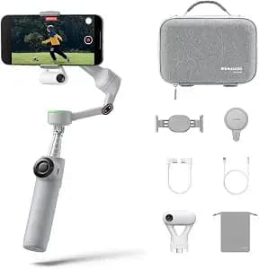 insta360 Flow 2 Pro White - Foldable Ai Phone Gimbal, Track In 200+ Apps With Apple Dockkit, Multi-Person Tracking, 360º Pan Tracking, Built-In Tripod/Selfie Stick, Iphone/Android Portable Stabilizer
