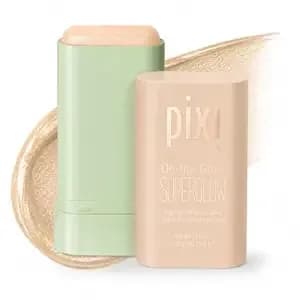 Pixi On-The-Glow Superglow Cream Highlighter Stick, Dewy - Natural Lustre - Hydrating, Dewy, Lumincous Cream Highlighter And Contour For Cheeks And Brows, Paraben Free