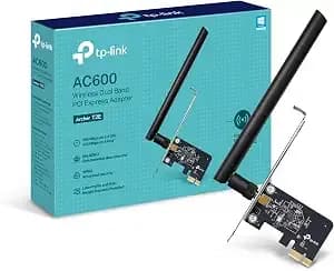 Tp-Link Pcie Wifi Card ac600 For Desktop Pc-Dual Band Wireless Network Card - High-Gain Antenna, Mu-Mimo, wpa3, Low Profile, Supports Windows 10/11 (Archer t2e)
