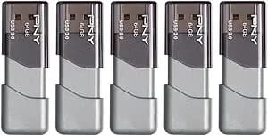 Pny 64gb Turbo Attaché 3 Usb 3.0 Flash Drive 5-Pack​