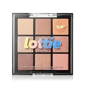 Lottie London Lottie Palette In The Rose Golds, 9 Shade Compact Eyeshadow Palette In Metallic Rose Gold Shades In A Mix Of Creamy Mattes And Sparkling Shimmers