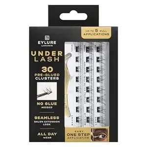 Eylure Underlash Press On Pre-Glued Lash Clusters, 30 Count (Includes Applicator, No Glue Needed, Up To 5 Applications)