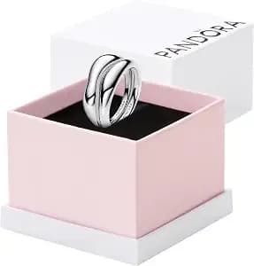 Pandora Essence Organically Shaped Stacking Rings - Sterling Silver Ring - Layering & Stacking Ring For Women - Includes Gift Box