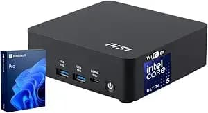 Msi Cubi Nuc Ai Business Mini Desktop, Intel 14-Core Ultra 5 125h, 16gb ddr5, 512gb Ssd, Support 4-Display & 4k, 2 X Thunderbolt 4, 2 X Hdmi, Dual 2.5g Lan, Wi-Fi 6e, Windows 11 Pro, Black