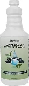 Steam & Go Demineralized Water For Steam Mop – Eucalyptus Mint Scent, 32 Oz - Scented Floor Cleaner Solution, Ready-To-Use, Compatible With Any Steam Cleaner