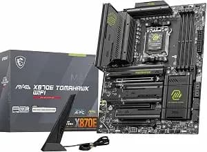 Msi Mag x870e Tomahawk Wifi Motherboard, Atx - Supports Amd Ryzen 9000/8000 / 7000 Processors, am5-80a Sps Vrm, ddr5 Memory Boost 8400+ Mt/S (Oc), Pcie 5.0 x16, M.2 gen5, Wi-Fi 7, 5g Lan
