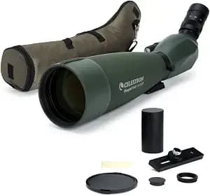 Celestron Regal m2 100ed Spotting Scope With Zoom Eyepiece For Long-Range - Birding & Outdoor Activities, Rotating Tripod Mount, Phase, Dielectric Coated Bak-4 Prism, Fully Multi-Coated Optics