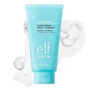 E.L.F. Skin Holy Hydration! Clean Freak Daily Cleanser, Gentle Hydrating Gel Face Cleanser, Made With Hyaluronic Acid, Vegan & Cruelty-Free, 5.5 Fl Oz