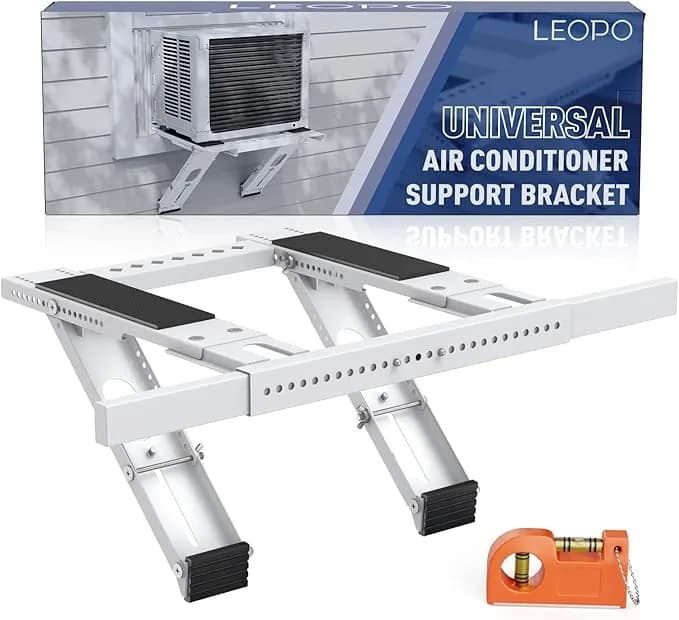 Leopo No Drilling Window Ac Support Bracket, Heavy Duty, Holds Up To 300lbs - Fits Single & Double-Hung Windows, Adjustable Air Conditioner Holder Bracket, For 5000-24000 Btu Units