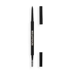 Revolution Precise Brow Pencil, Dark Brown - Dual-Sided, Ultra-Fine Pencil Tool, Includes Spoolie Brush, Vegan & Cruelty-Free