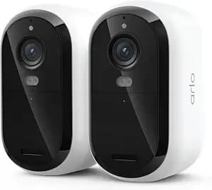 Security Cameras Wireless Outdoor - Arlo Essential Battery 2k (3rd Gen, Latest Version), Color Night Vision, Two-Way Audio, Home Security, Person/Package/Vehicle/Animal Detection, White - 2-Pack