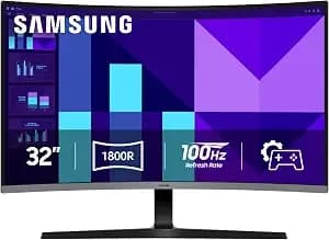 Samsung 32" s3 (s39gd) Series Fhd 100hz Curved Monitor - Samsung Vision Ai, Smart Tv Apps, Gaming Hub, Usb-C, Hdmi And Usb-A, White (ls32fm803unxza)