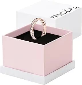 Pandora Sparkling Twisted Lines Ring - Gift For Her - Ring For Women - Clear Cubic Zirconia - With Gift Box