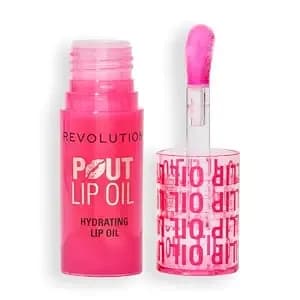 Revolution Pout Lip Oil, Watermelon Pink - Nourishing Tinted Lip Oil, High Shine, Non-Sticky Finish, Vegan & Cruelty-Free, 0.13 Oz