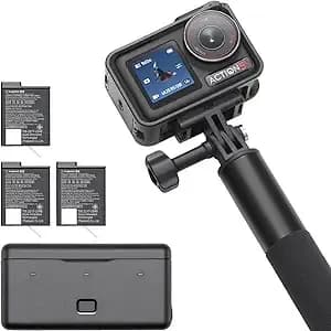 Dji Osmo Action 5 Pro Adventure Combo, Waterproof Action Camera With 1/1.3" Sensor, 4k/120fps Video, Subject Tracking, 12h Extended Battery Life With 3 Batteries, 1.5m Extension Rod, Battery Case