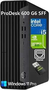 Hp Prodesk 600 g6 Sff Desktop - Intel i5-10400f, 8gb Ram, 256gb Pcie Ssd - Geforce Gt 610, Windows 11 Pro, Usb-C, Dual Monitor, Business Pc With Keyboard, Mouse & Wifi Adapter