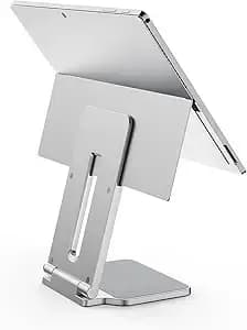 Kensington Elevated Stand For Surface Pro And Surface Go, Stand For Desk, Non-Skid Tablet Holder Designed For Surface Pro, Silver (k58277ww) - Non-Skid Tablet Holder, Raises Screen To Eye Level, Designed For Surface Pro And Surface Go, Desk-Ready
