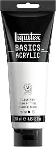 Liquitex Basics Acrylic Paint, 250ml (8.5-Oz) Tube, Titanium White