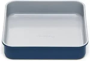 Caraway Non-Stick Ceramic 9” Square Pan - Naturally Slick Ceramic Coating - Non-Toxic, Ptfe & Pfoa Free - Perfect For Brownies, Lemon Bars, Cakes, & More - Navy