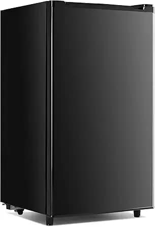 Newbulig Mini Fridge With Freezer 3.2 Cu.Ft Small Refrigerator For Office, Dorm, Small Fridge With Adjustable Thermostat, Energy Saving, Singel Door, Black