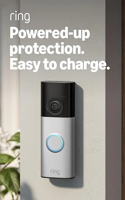 Ring Battery Doorbell 2k Plus (Newest Model), Retinal 2k With Wide-Angle Video, Up To 6x Enhanced Zoom, Night Vision, And Quick Release Battery Pack, Nickel Silver