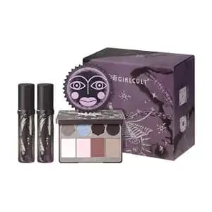 Girlcult Makeup Gift Set, 4-In-1 Full Face Makeup Kit - Full Face Palette, 2 Velvet Matte Lip Stains And Hand Mirror For Travel, Daily Looks And Gifting