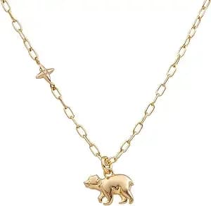 Alex And Ani Cub Pendant Necklace, Brass Shiny Gold