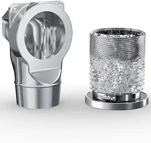 Magnetic Dryer Vent Coupling dv90 Airtight Seal Dryer Vent Connector Kit Easy To Clean Quick Connector Including A 2.6ft 4" Duct And Two Clamps - For 90-Degree Venting, Quick Connect Magnetic Coupling, Includes 2.6ft Hose & Clamps, Airtight Seal, Fire Saf