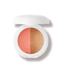 Dibs Beauty The Duet Baked Blush Duo, 0.19 Oz, Starstruck - Poppy Peachy-Coral/Golden Bronze - Golden Bronze, 0.19 Oz