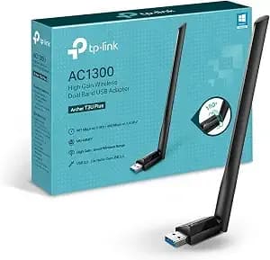 Tp-Link Usb Wifi Adapter For Desktop Pc, ac1300 Dual Band Pc Wifi Antenna - Usb 3.0 Wireless Network Adapter With High Gain Antenna, Mu-Mimo, Win 11/10/8.1/8/7/Xp, Mac Os 10.9-10.15 (Archer t3u Plus)