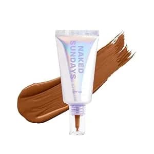 Naked Sundays 2-In-1 Peptide Skin Tint With Spf 50, 8 Golden Mahogany - Beautyscreen: Zinc Oxide, Niacinamide, Polyglutamic Acid, Bisabolol & Allantoin, Natural Coverage, Vegan & Cf, 1.01oz