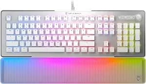 Turtle Beach Vulcan Ii Max Optical-Mechanical Rgb Gaming Keyboard - Customizable Rgb Keys & Palm Rest, Smart Keys, Titan Ii Linear Switches, Anodized Aluminum Top Plate, Media Controls, White
