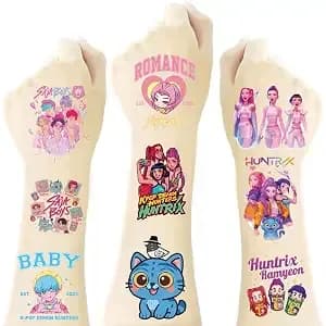 40pcs Korean Idol Demon Hunters Temporary Tattoos For Kids,Goodie Bag Stuffers Party Supplies Birthday Decoration Gifts For Girl Boys Home Activity Class Prizes Carnival Christmas Rewards