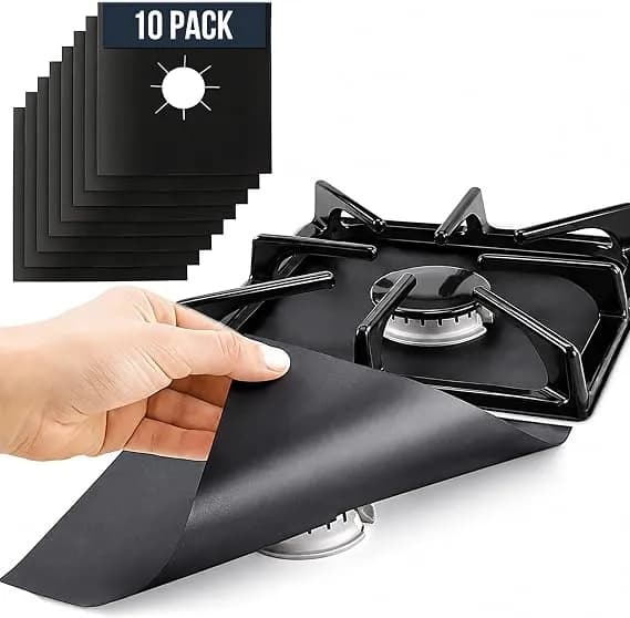 Gas Stove Burner Covers By Linda’S Essentials (10 Pack) - Extra Thick Non-Stick Reusable Stove Covers, Heat Resistant Gas Range Protectors, Stovetop Accessories To Keep Range Clean