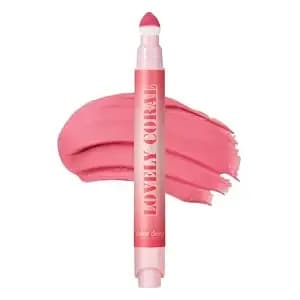 Color Deep Cushion Tint Velvet Lip Tint With 45 Tulip Sponge, Longwear Blurring Powdery Finish, Lovely Coral