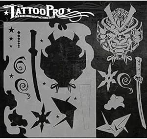 Airbrush Tattoo Pro Stencil (Samurai)