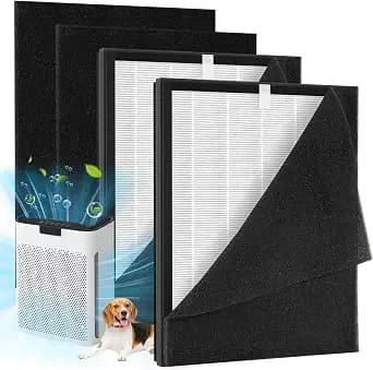 2 Pack kj190l Filter Replacement For Mooka kj190 kj190l kj190h Air Purifier - For Home Large Room 2000 Ft², 2 kj190 Filters And 4 Washable Prefilters Pet Air Purifier Filters For Bedroom