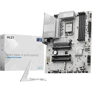 Msi Pro z890-S Wifi White Motherboard, Atx - Supports Intel Core Ultra Processors (Series 2), Lga 1851 - ddr5 Memory Boost (8600+ Mt/S Oc), Pcie 5.0 x16 & 4.0 x16, M.2 gen5, Wi-Fi 7, 2.5g Lan