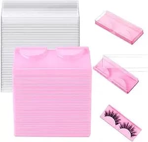 50 Pcs Eyelash Case Empty Lash Box Plastic False Eyelash Storage Boxes - Reusable Plastic Lash Cases With Clear Lids For Storing And Protecting False Eyelashes At Home Salons Or Travel
