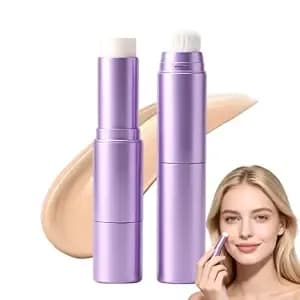 2-In-1 Color Changing Foundation Stick With Built-In Brush,Sweat-Resistant - Self-Adjusting Shade.Lightweight,Smooth.Stays Put All Day.Soft-Focus Finish,Compact,Portable.For Daily Wear & Touch-Ups.