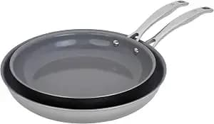 Henckels Clad h3 2-Pc Stainless Steel Ceramic Nonstick 10-In & 12-In Fry Pan Set