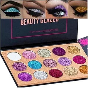 Bestland 15 Colors Glitter Eyeshadow Palette Shimmer Ultra Pigmented Makeup Eye Shadow Powder Long Lasting Waterproof Holiday Party Makeup (Colors A) - Sparkly Glitter Finish, Highly Pigmented Colors, Smooth Blendable Formula, Long Lasting Wear, Party & F