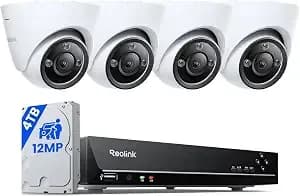 Reolink 8ch 12mp Poe Security Camera System With 4tb Hdd rlk8-1200d4-A - 4pcs H.265 Surveillance Ip Cameras Wired In 12mp Uhd, Person Vehicle Pet Detection, Spotlight Color Night Vision, 8ch Nvr