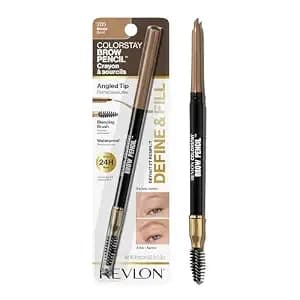 Revlon Colorstay Brow Pencil, 205 Blonde, 0.021 Oz - Waterproof Eyebrow Pencil With A Built-In Spoolie Brush. No Smudging, No Fading, With Up To 24 Hours Of Wear.