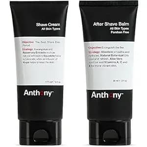 Anthony Shave Cream, 6 Fl Oz, And Anthony Aftershave Balm, 3 Fl Oz
